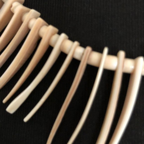 Vintage MCM Seashell Beaded  necklace 18" Multi size shape Beige Cream - Picture 5 of 5